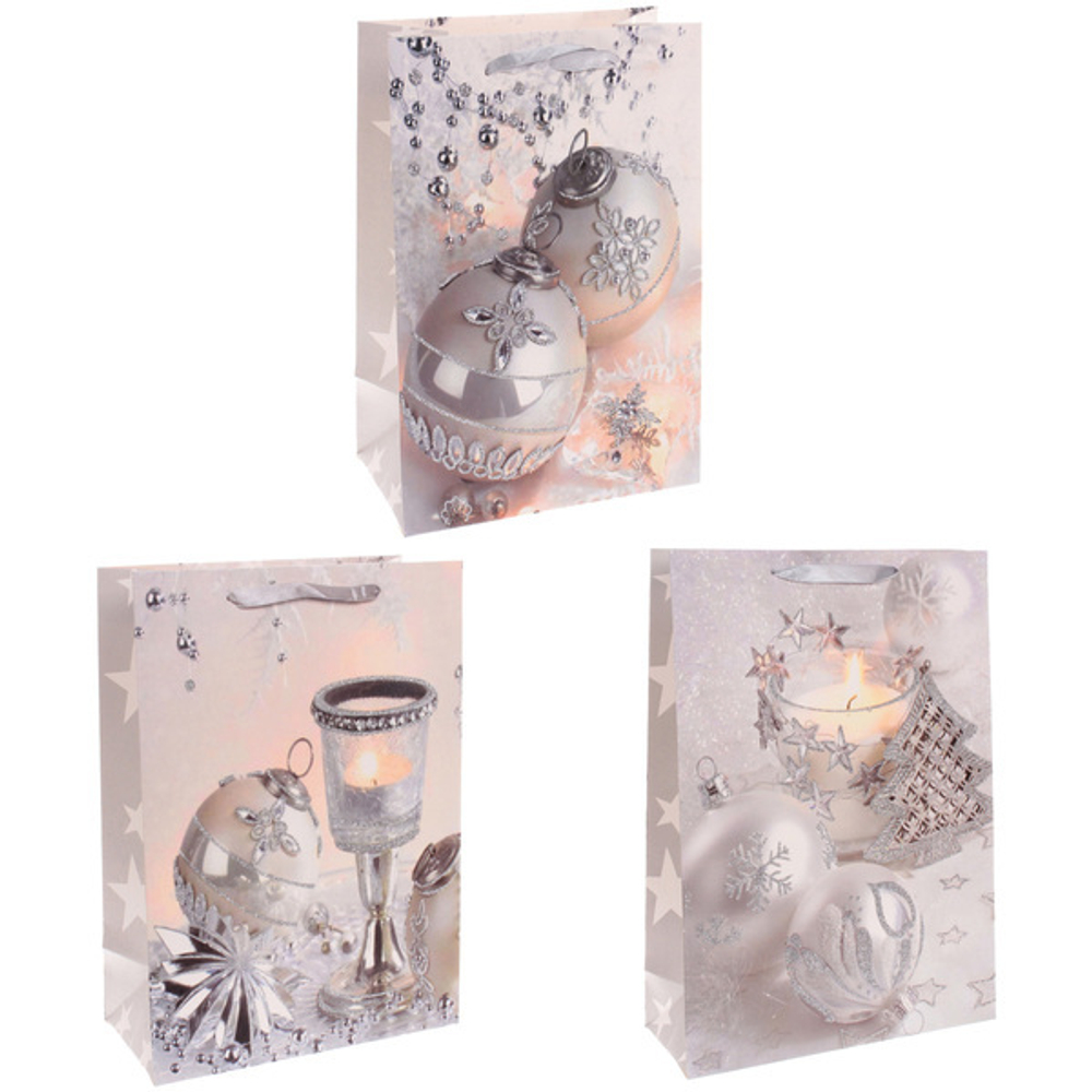 Пакет подарочный «Серебряная нежность» 44*31*12 см
