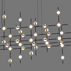 Люстра Molecular 55 black/gold