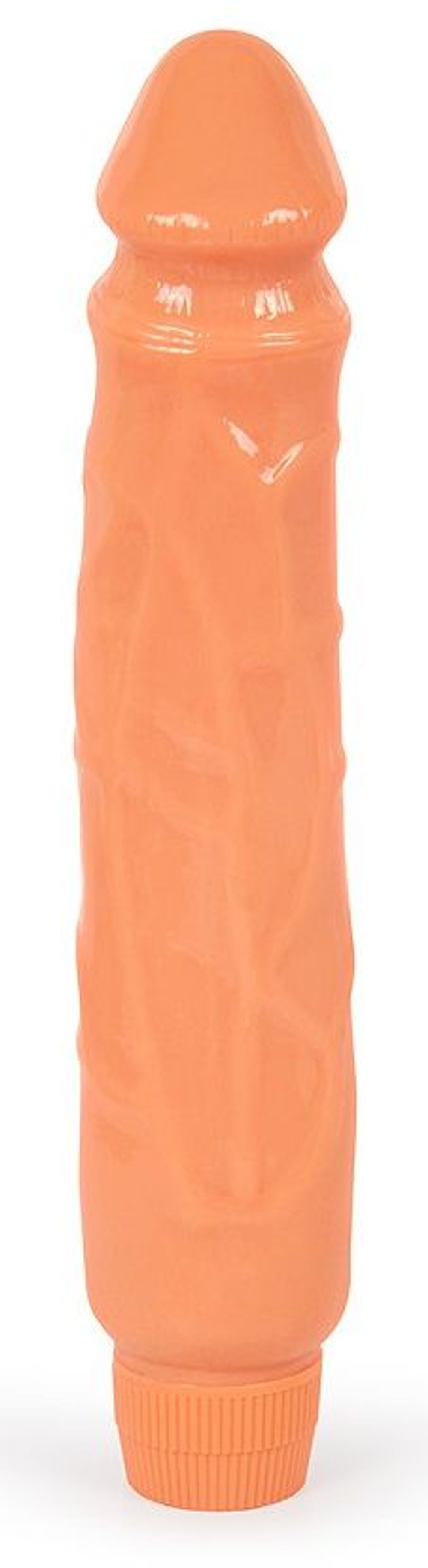 Телесный гладкий вибратор-реалистик с венками - 25 см. (Цвет: телесный)