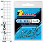 Карабин с вертлюгом для рыбалки SY-3018 №08 (упк. 8 шт.)