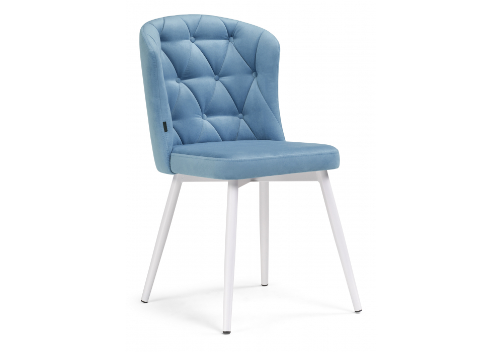 Стул на металлокаркасе Woodville Алиссум velutto 46, белый, ножки белые