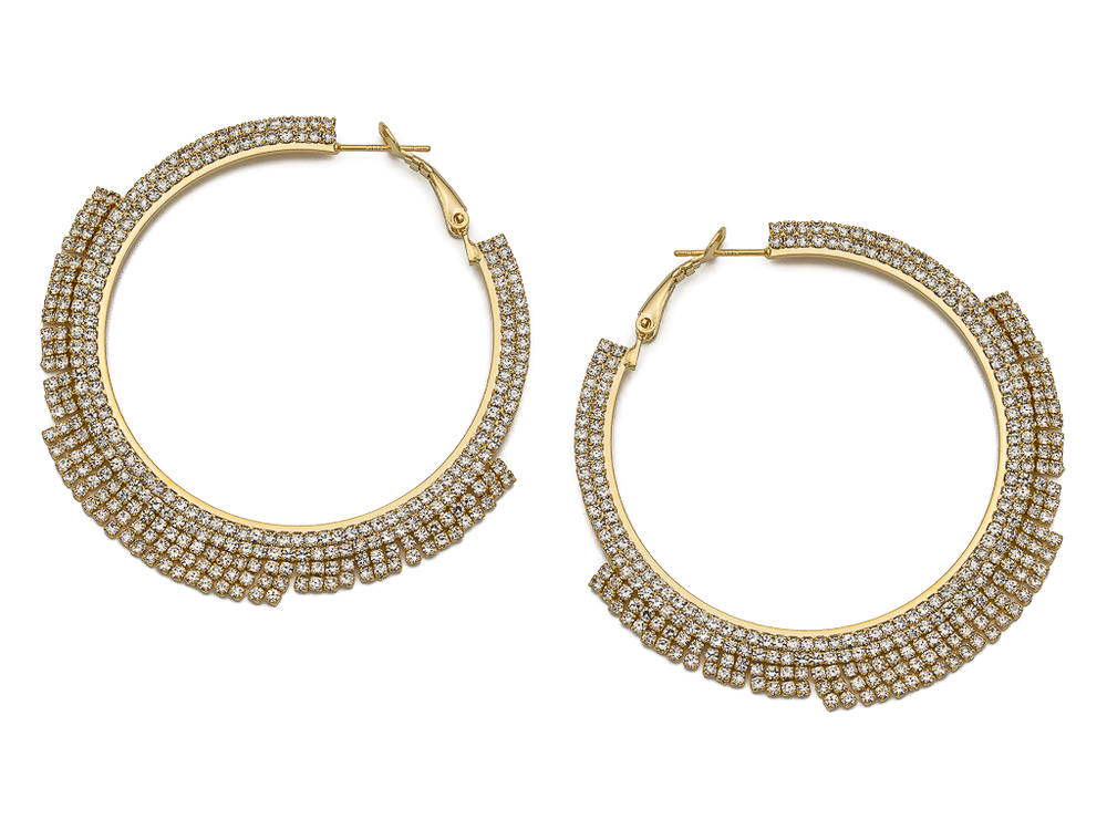 Серьги-Кольца со стразами 63мм