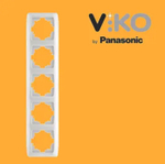 Электроустановочная рамка 5-я  VIKO Carmen, ABS-пластик, IP20, белый, вертикальная