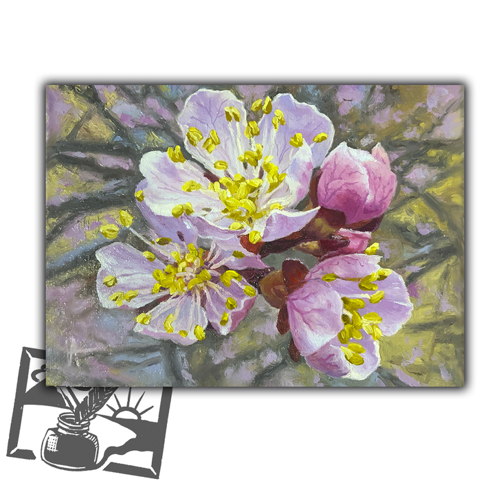 Открытка почтовая. Воля Александр. Цветение яблони