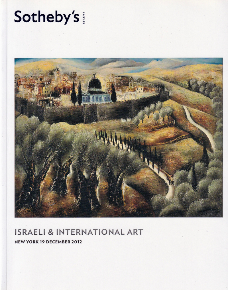Каталог аукциона Sotheby's, Нью-Йорк, Израильское и международное искусство от 19 декабря 2012 года