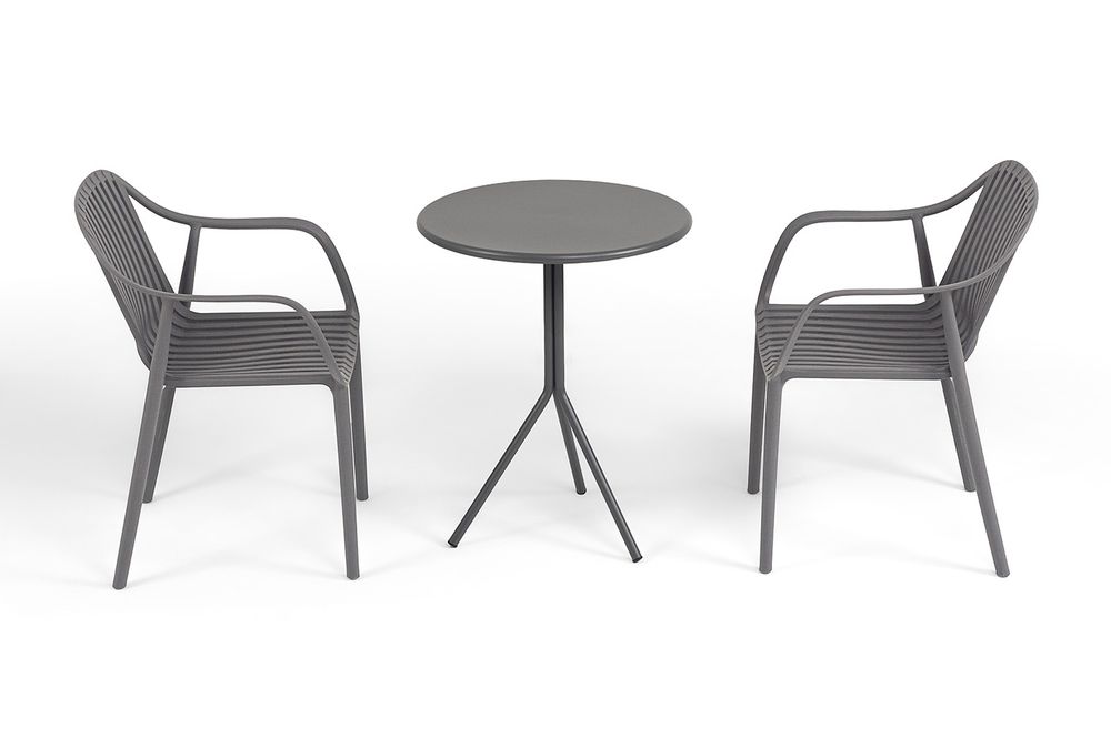 "Мохито" обеденная группа на 2 персоны, цвет темно-серый