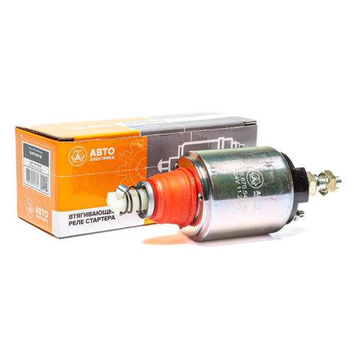 Втягивающее реле стартера (AZF4554, 11.131.150, AZF4581, 11.131.316), КамАЗ, МАЗ, ЛИАЗ, КРАЗ, УРАЛ, РОСТСЕЛЬМАШ, 24 В, 3 отверстия, с сердечником
