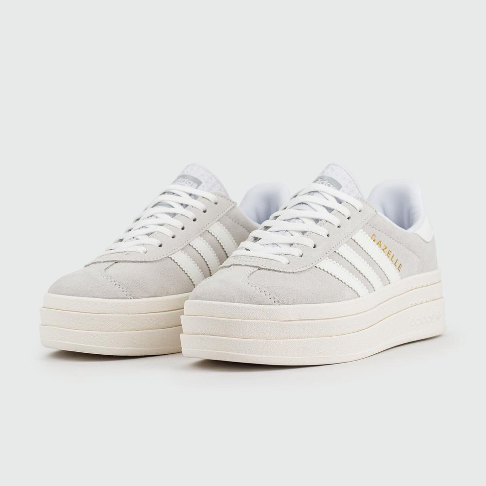 Кроссовки Adidas Gazelle Bold Grey / White Wmns