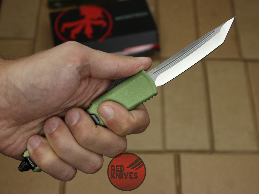 Нож Microtech Ultratech T/E - зеленая рукоять, танто сатин клинок RK-362