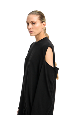 Лонгслив асимметричный Invitation Black