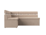 Диван кухонный угловой Классик левый угол, Бежевый, Велюр, 117971L