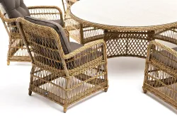 "Эспрессо–150 C" обеденная группа плетеная, цвет соломенный