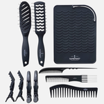 Большой набор аксессуаров для укладки IPARIKMAHER (щетки, расчески, зажимы, термоковрик)