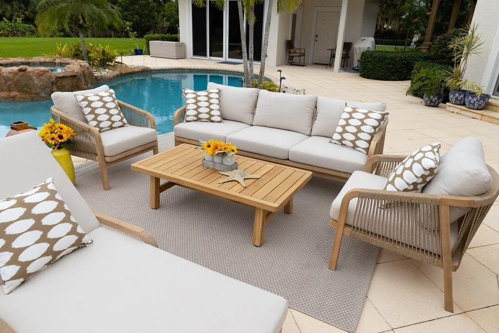 Диван деревянный трехместный Tagliamento Ravona KD, натуральный, бежевый