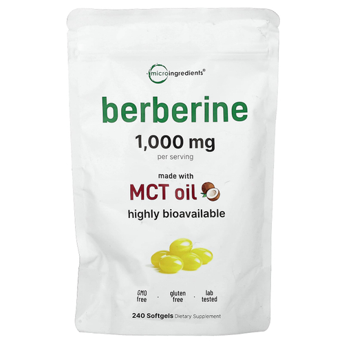 Micro Ingredients, берберин, 240 капсул (250 мг в 1 капсуле)