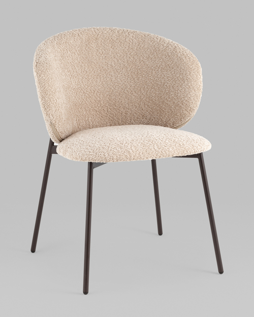 Стул Блейз букле капучино каркас серо-коричневый