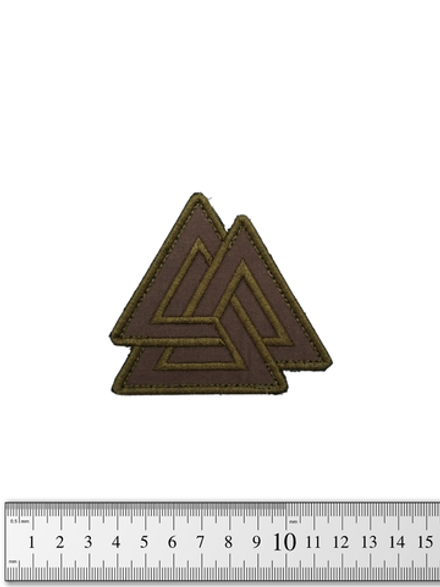 Шеврон Валькнут треугольники вышивка. Олива