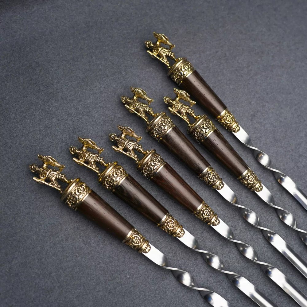 Подарочный набор шампуров "Рыбак", рукояти венге