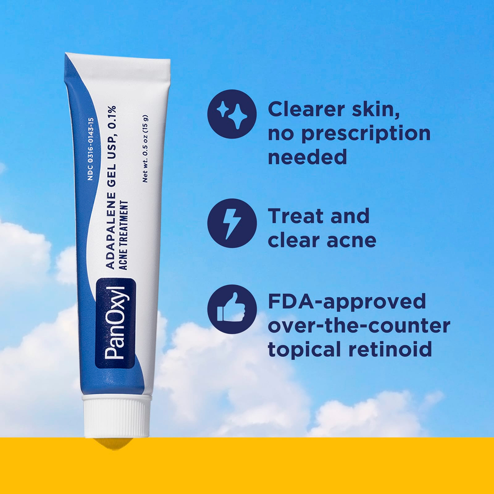 PanOxyl, гель адапален USP, 0,1%, для лечения акне, 15 г (0,5 унции)