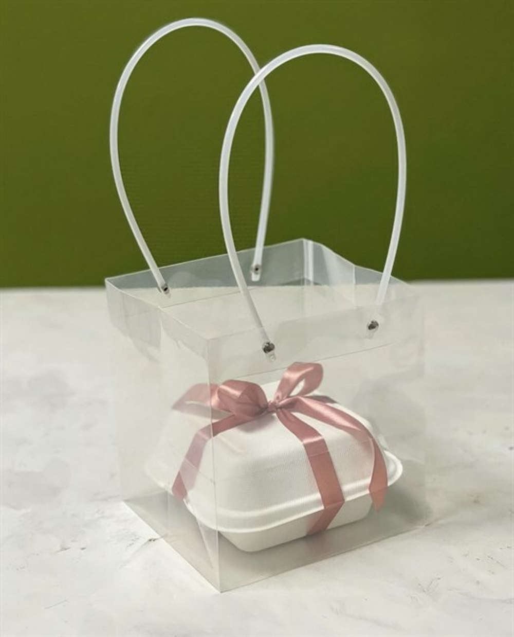 Пакет ПВХ с ручками с квадратным дном 20 х 20 х 20 см