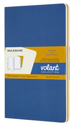 Блокнот Moleskine Volant (QP723B41M17) Large 130х210мм 96стр. нелинованный мягкая обложка синий/желтый янтарный (2шт)