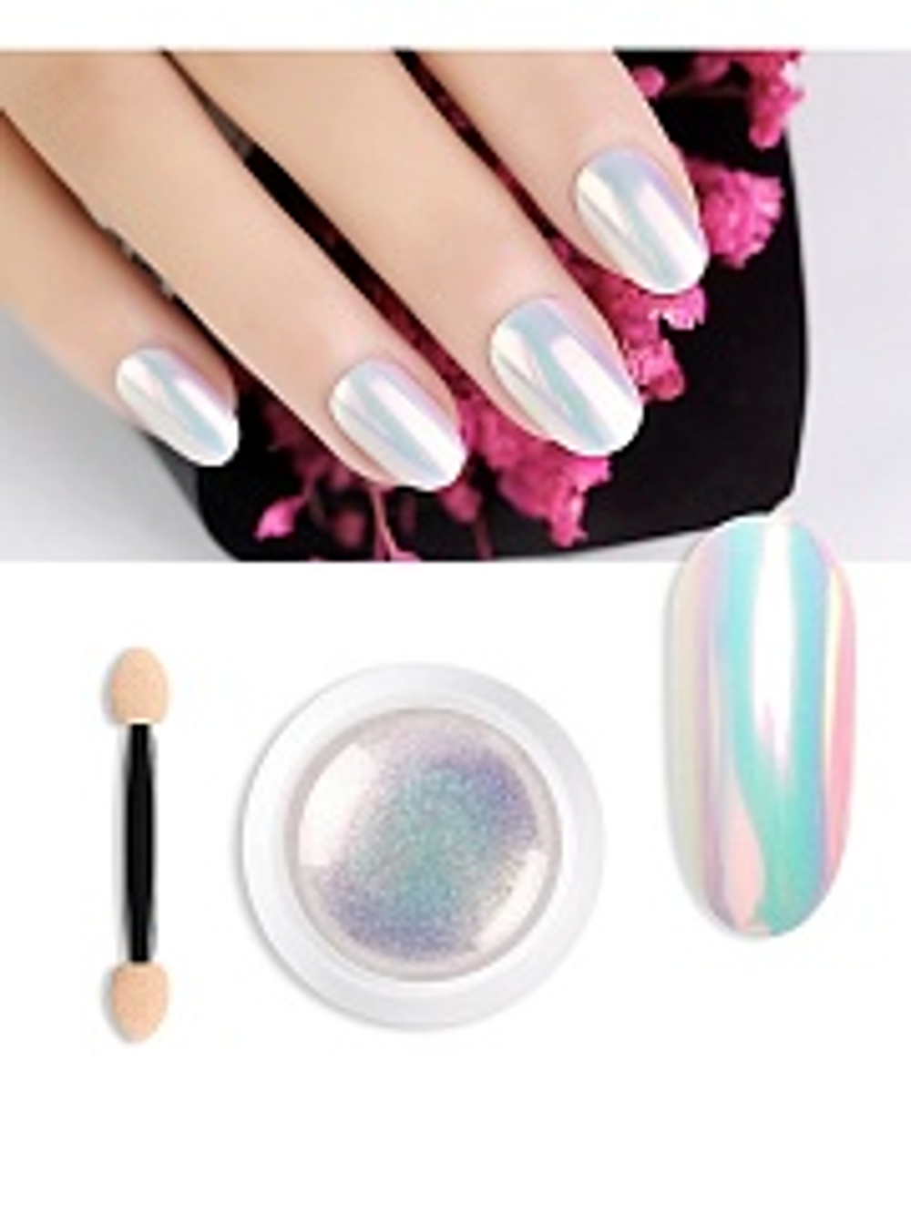 Nicole Diary, Жемчужная втирка Auroras Nail Powder 52806 (0,2 гр)