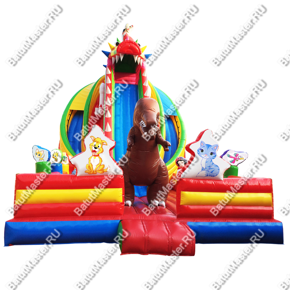 Коммерческий надувной батут "Весёлая компания" размер 10*5*11 м