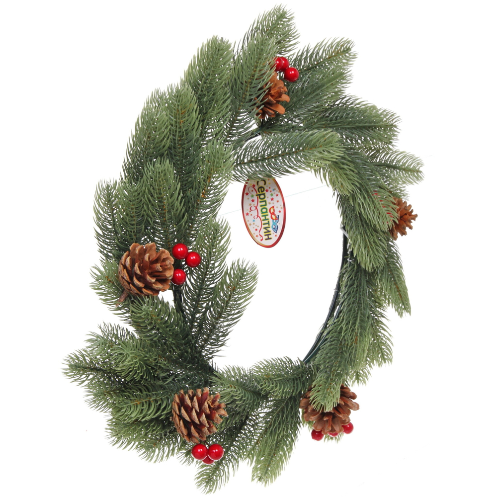 Венок хвойный новогодний «Хвойный аромат» 50 см, резина (SQ3001-50)