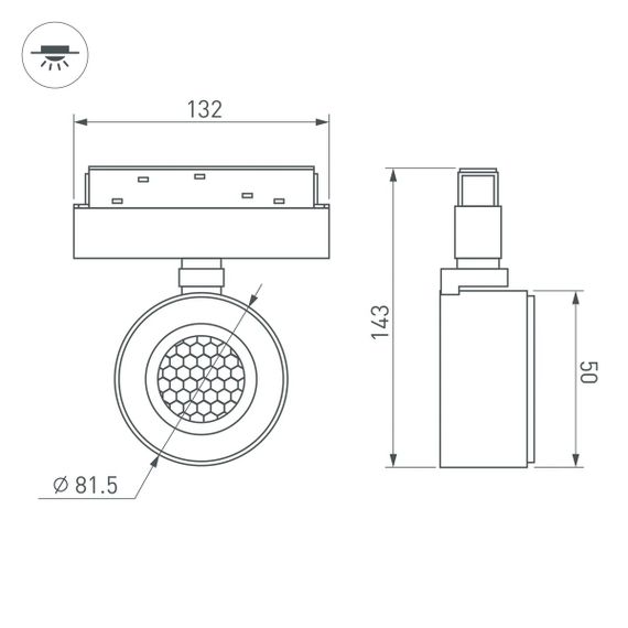 Трековый светодиодный светильник Arlight Mag-Orient-Point-R80-12W Day4000-Mix 048406