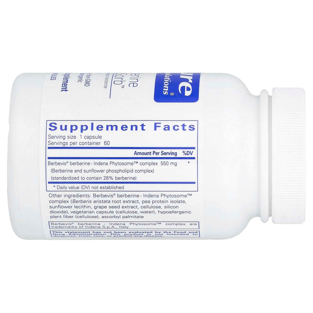 Pure Encapsulations, Berberine UltraSorb ™, 550 мг, 60 капсул