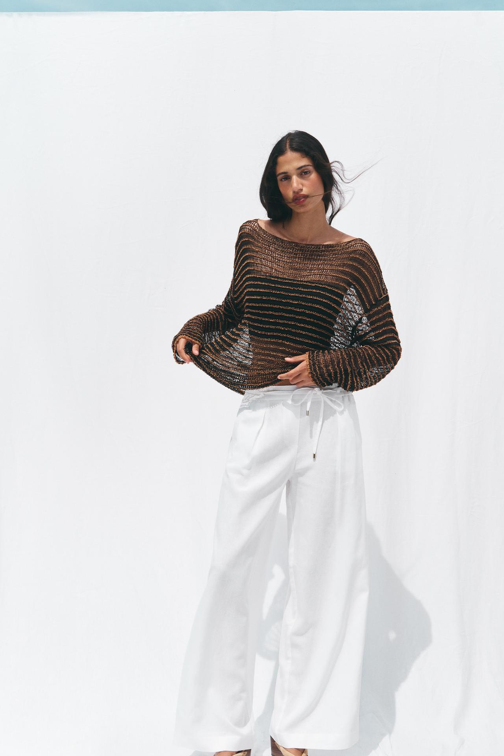 ZARA СВИТЕР, ЧЕРНЫЙ/ОРАНЖЕВЫЙ