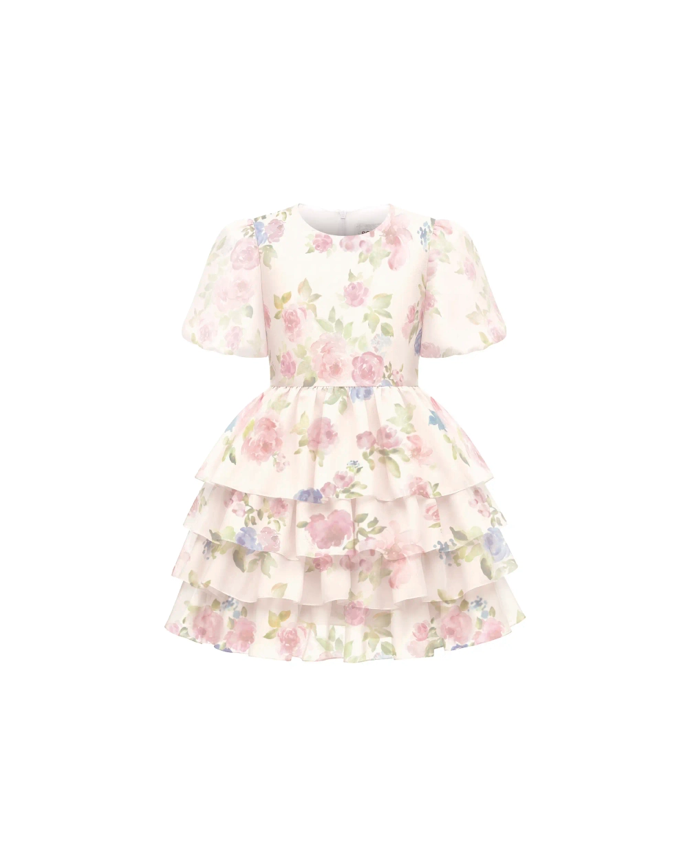 Фифи (Fifi), платье детское из светло-розовой органзы с цветочным принтом