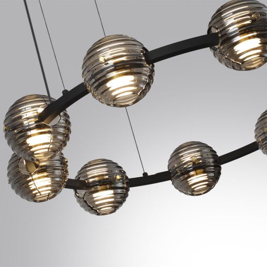 5041/90L L-VISION ODL24 545 черн./золото/дымчатый/металл/стеко Люстра LED 90W 4000К 7751Лм TRONI