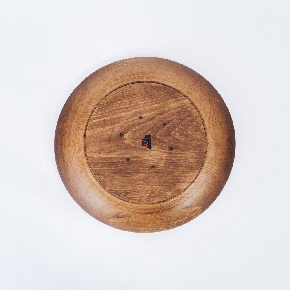 Деревянная плоская тарелка Art of Siberia из дерева сибирский кедр T129