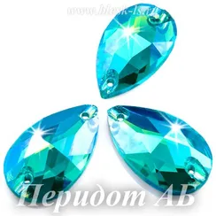 Пришивная капля Solvo с 2 отверстиями, Перидот АБ