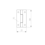 Петля карточная универсальная LM/IN22x35x1U YZN желтый цинк (2 шт)