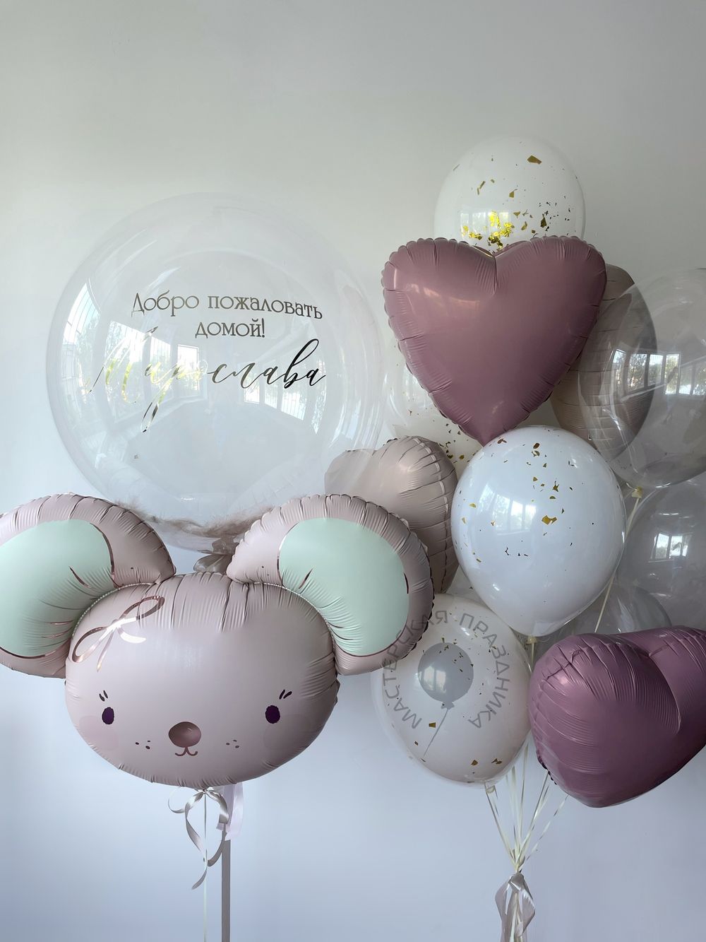 Шары на выписку для девочки №8018 