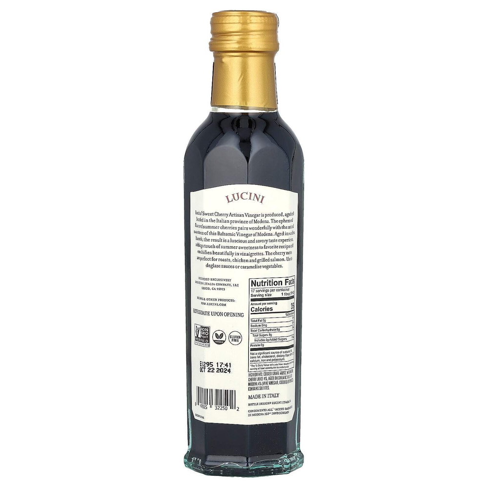 Lucini, ремесленный уксус, со вкусом черешни, 250 мл (8,5 жидк. унции)