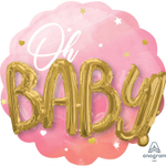 Шар Фольгированный Oh Baby Буквы 3D девочка 3D (Розовый)