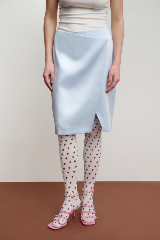 Юбка миди на запах из сатина