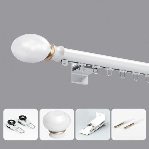 Бесшумный карниз для штор, алюминиевый, крючковый