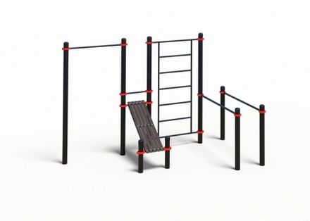 Комплекс из брусьев, турника, шведской стенки и наклонной лавки для пресса К-89 (PAW-60)