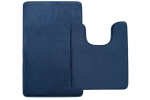 Набор ковриков для ванной и туалета с эффектом памяти Home One 51х81, 51х61 U-shape, тёмно-синий