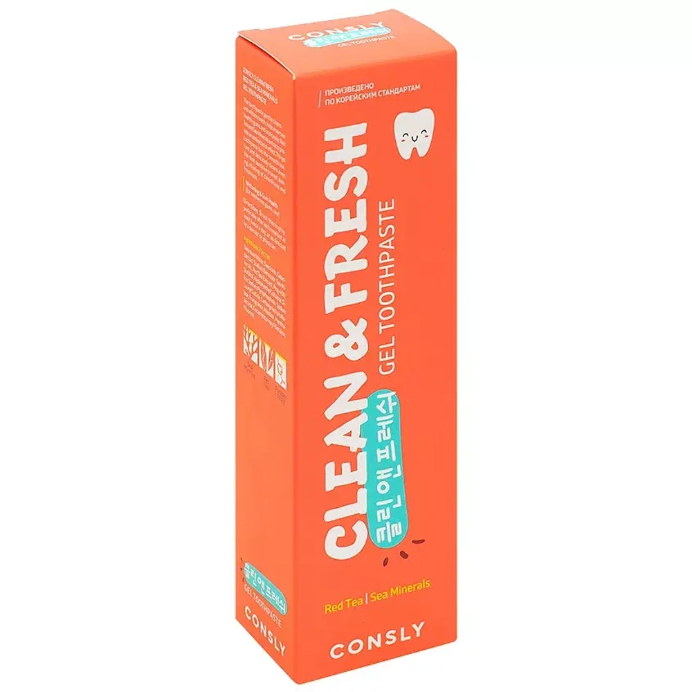 CNS Toothpaste Гелевая зубная паста с экстрактом красного чая и морскими минералами Clean&Fresh Red Tea & Sea Minerals Gel Toothpaste, 105g