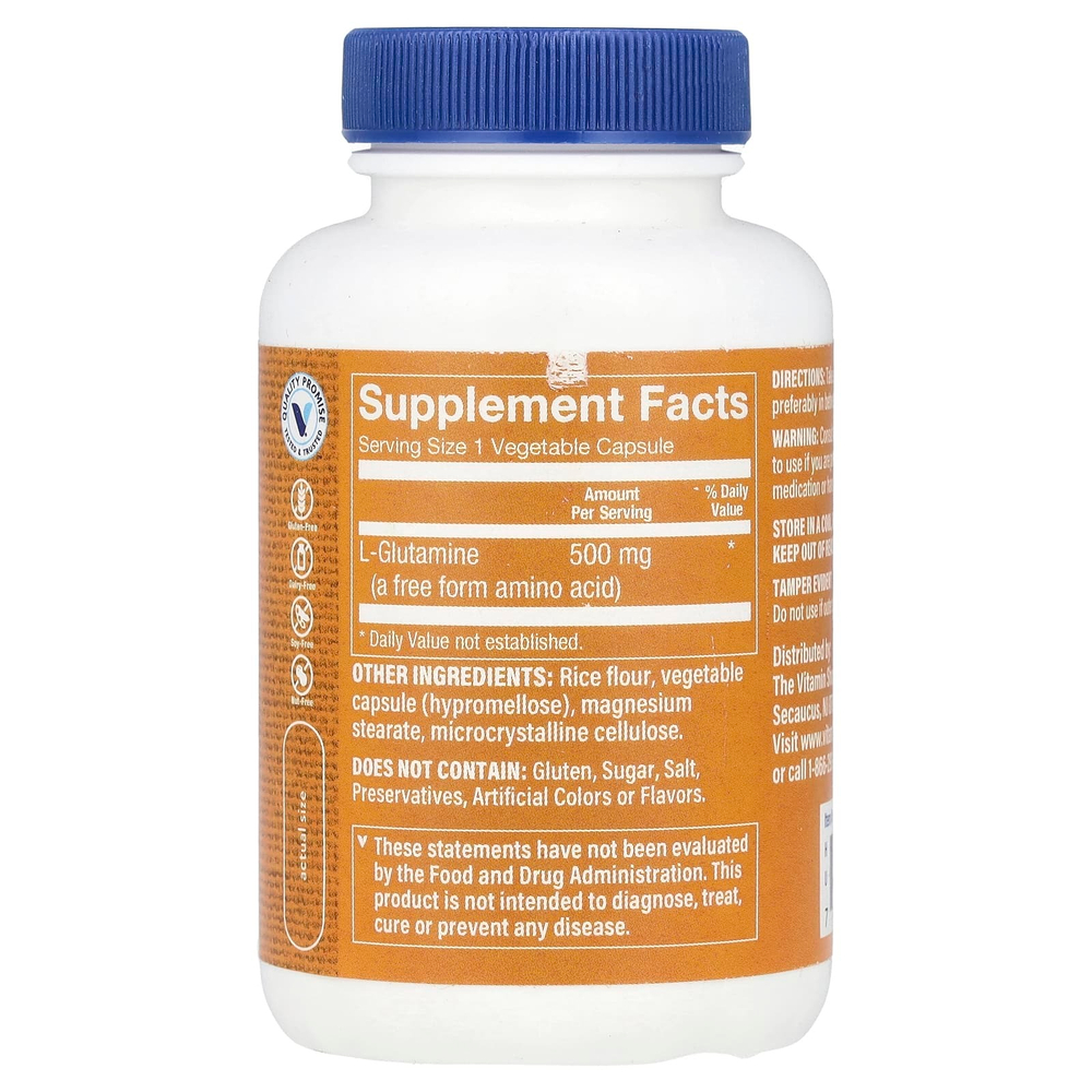 The Vitamin Shoppe, L-глютамин, 500 мг, 100 растительных капсул