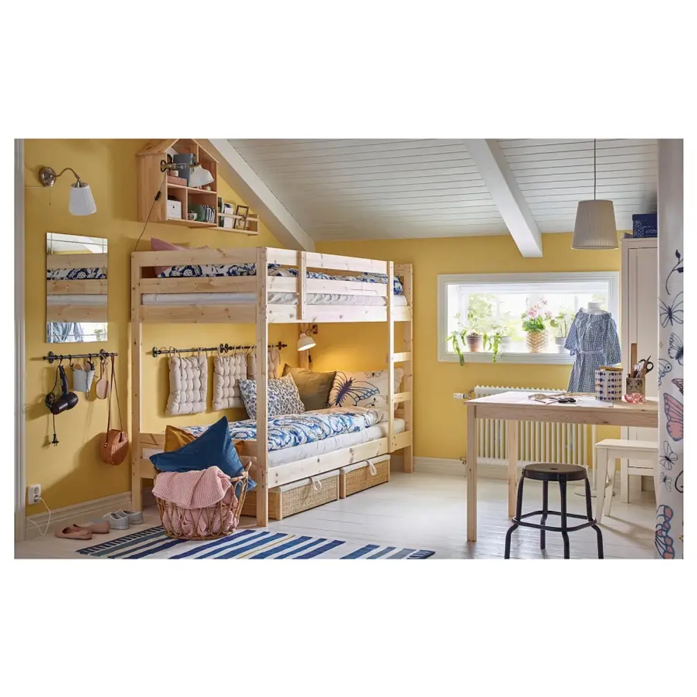 Кровать двухъярусная - IKEA MYDAL/ МИДАЛ ИКЕА, 90x200 см, коричневый