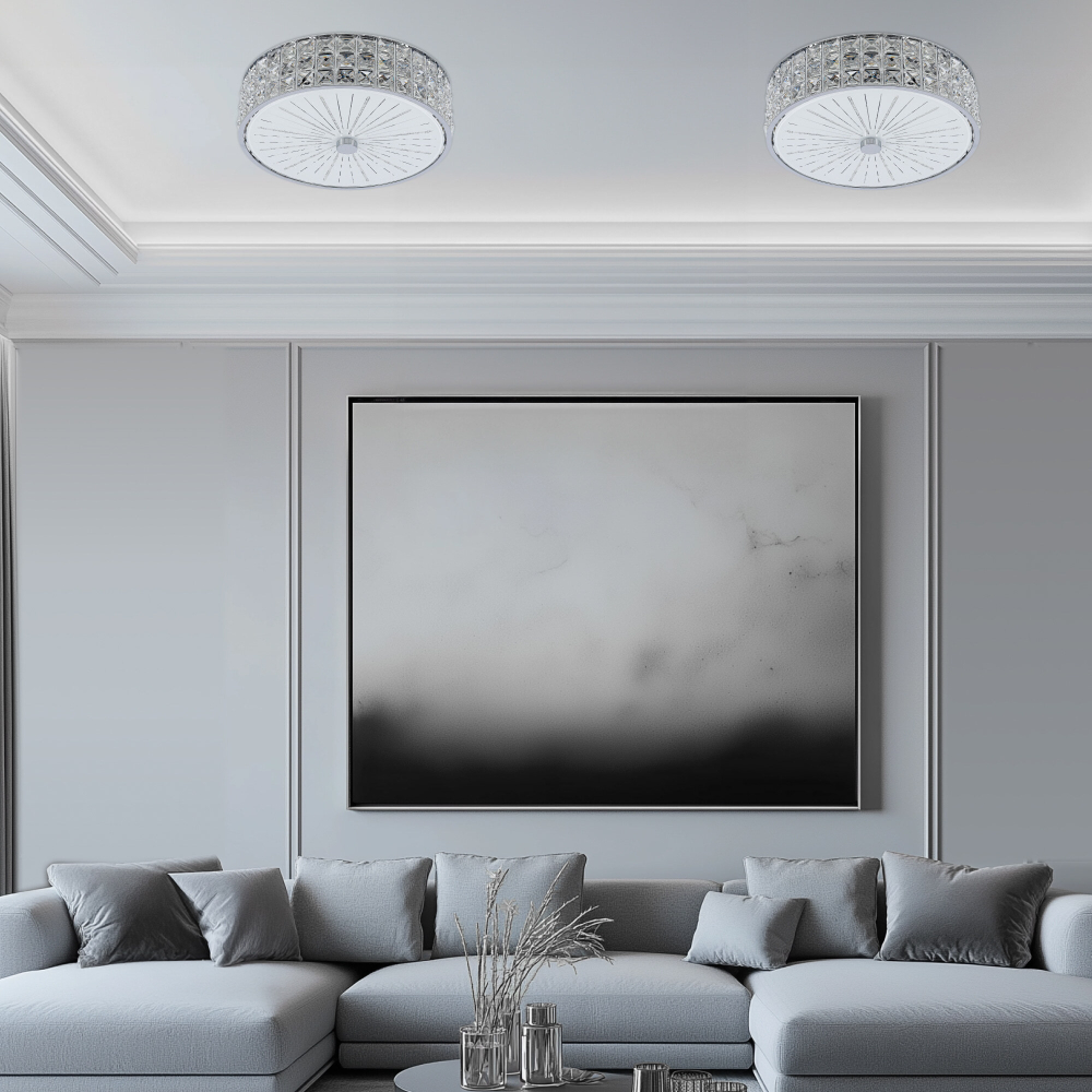 Citilux Портал CL32413G1 LED RGB Люстра хрустальная с пультом Хром