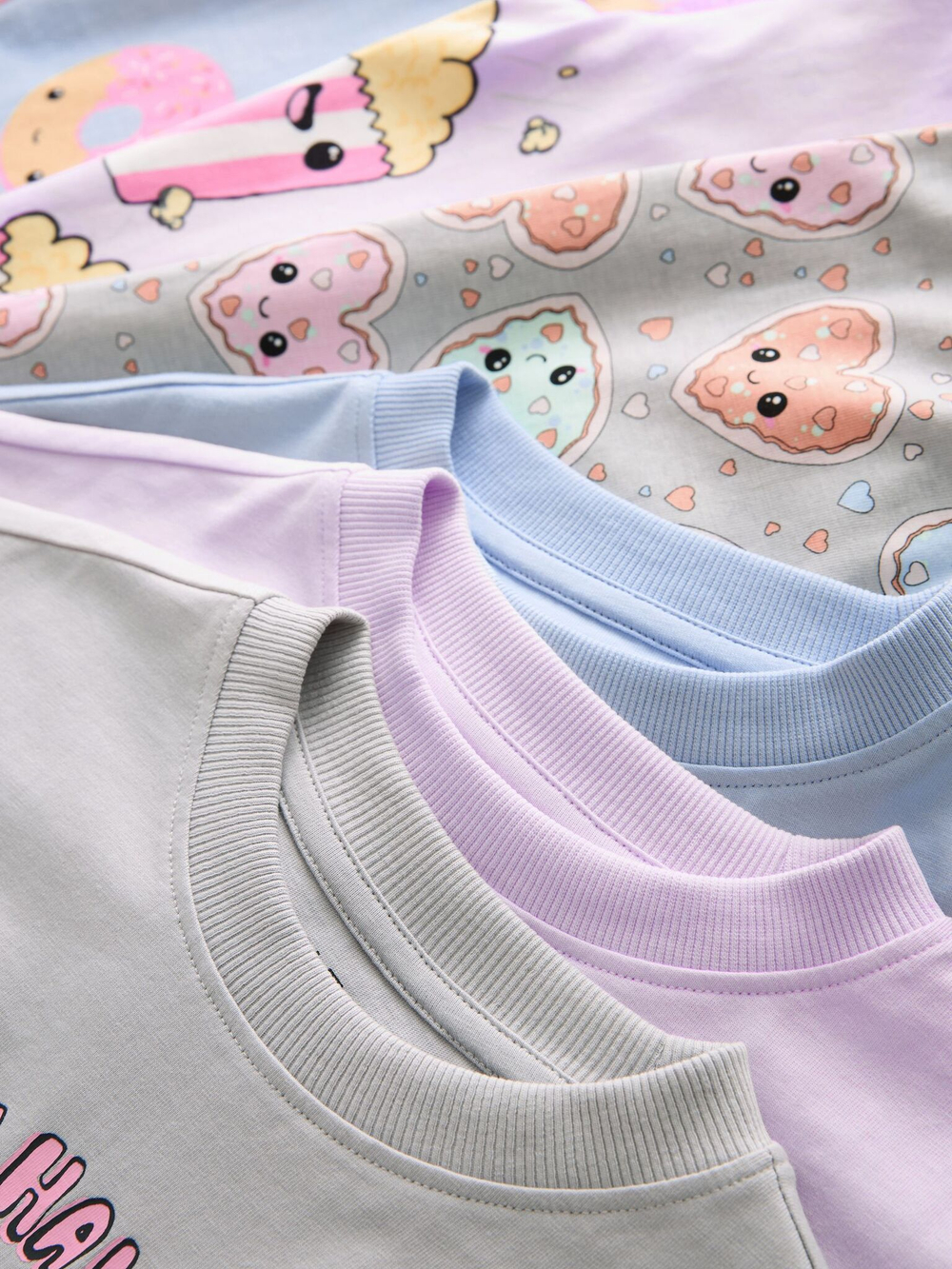 Пижама для девочки Next Q96-935, 3 шт., Серый, Голубой, Сиреневый