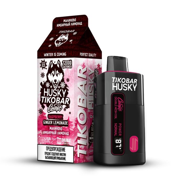 Одноразовый Pod Tikobar Husky Сибирь - Raspberry Ginger Lemonade (12000 затяжек)