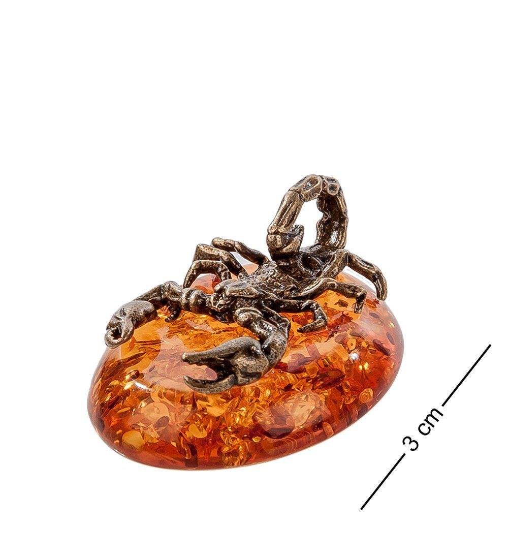 AM- 545 Фигурка «Скорпион на подставке» мал. (латунь, янтарь)